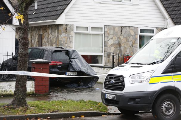 The crime scene in Coolock, Dublin, where Eoin Boylan was shot. 