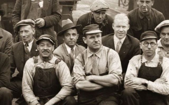 Casey McNerthney: Casey McNerthney discovered her great-grandfather starring back at her. \"Employees King St. Station Coach Yard - Oct 2 1929\"