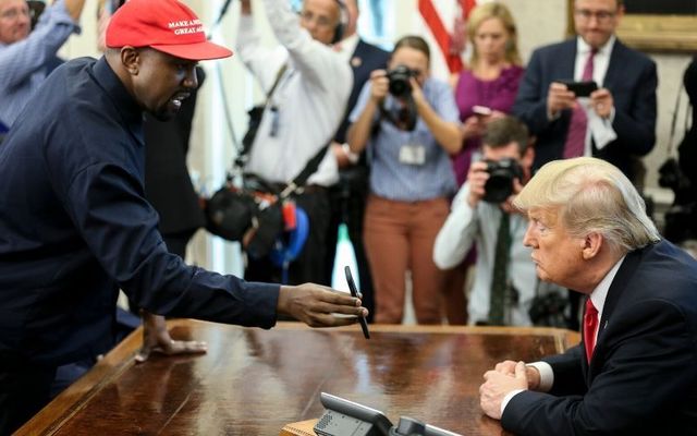 Kanye West with Donald Trump in 2018.
