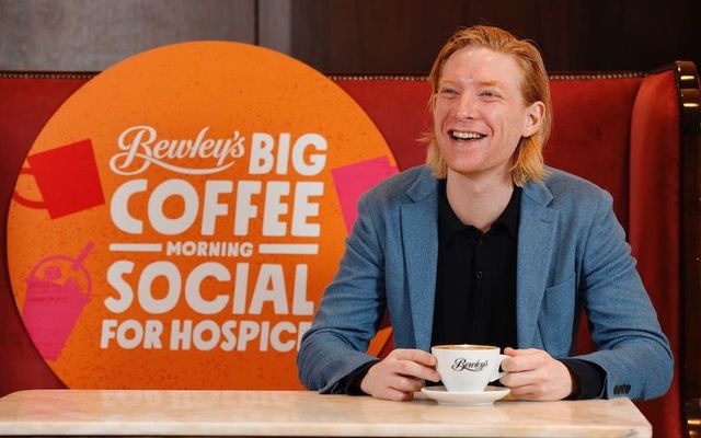 Actor Domhnall Gleeson at the launch of Bewley’s Big Coffee Morning Social for Hospice, one of Ireland’s biggest fundraisers. 