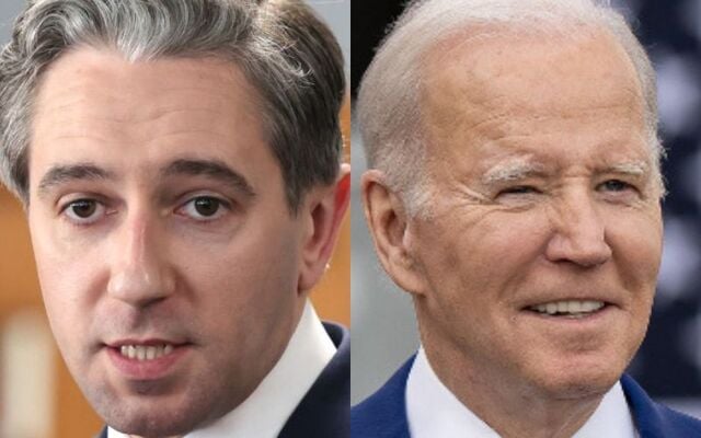 Taoiseach Simon Harris (L) and US President Joe Biden (R).