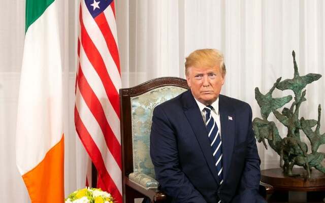 June 5, 2019: President Donald Trump at Shannon Airport in Co Clare where he spoke with media alongside Taoiseach Leo Varadkar.