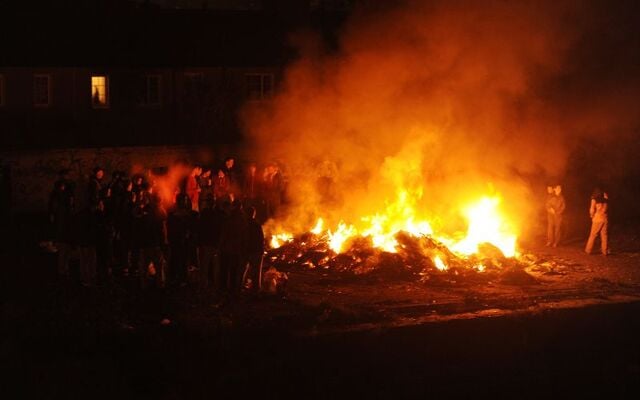 October 31, 2011: Halloween bonfires in the Sheriff Street area of Dublin.