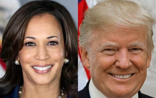 Democratic nominee Kamala Harris (L) and Republican nominee Donald Trump.