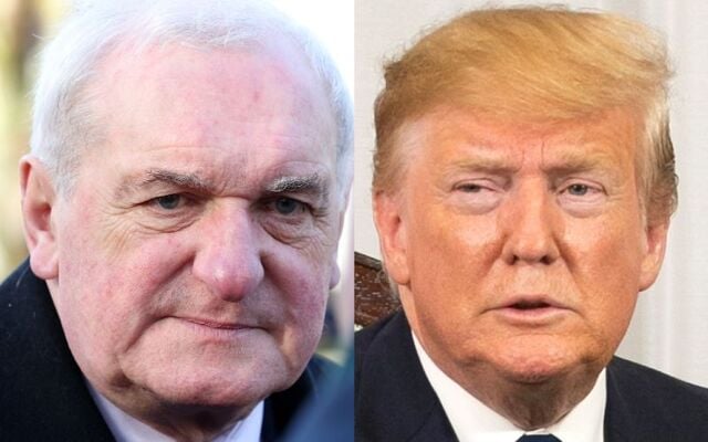 Bertie Ahern (L) and Donald Trump (R).