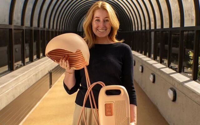 Irish woman Olivia Humphreys with her award-winning \'Athena\' device.