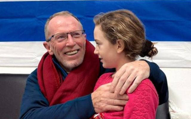 Dublin native Thomas Hand with his Irish-Israeli daughter Emily Hand after she was released from Hamas captivity.