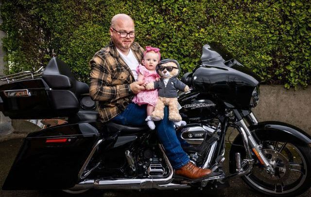 Bonnie Caffrey (six months) with father Mark Caffrey