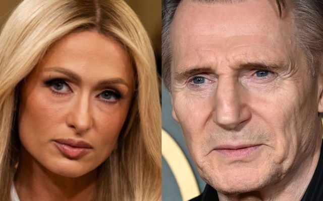 Paris Hilton testing before the Ways and Means Committee on June 26, 2024, and Liam Neeson in March 2023.