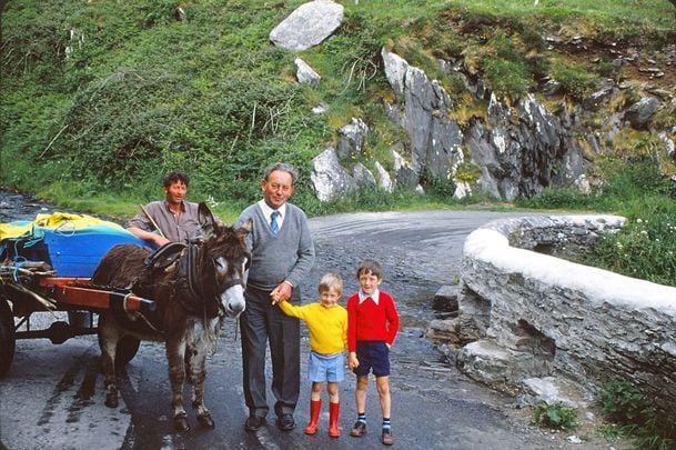 Michael “Mikey” Long (with stick in hand). Also, Gerald Fitzgerald with his two sons, Aodhan and Gearoid, June, 1979