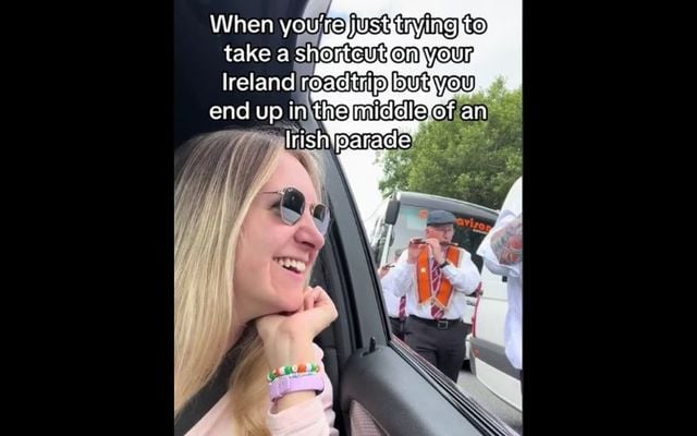 US tourist Liz White got stuck in an Orange Order march, which she described on TikTok as an \"Irish parade.\"