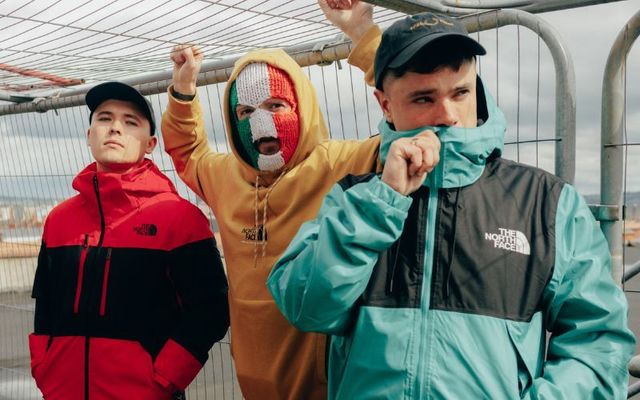 Belfast-based Irish language rappers Kneecap.