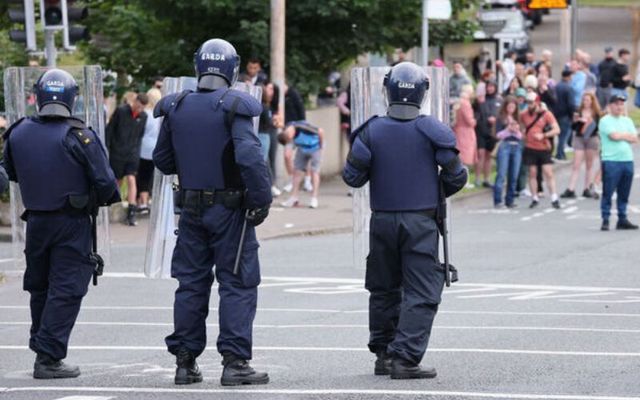 Members of the Public Order Unit during Friday\'s protest. 