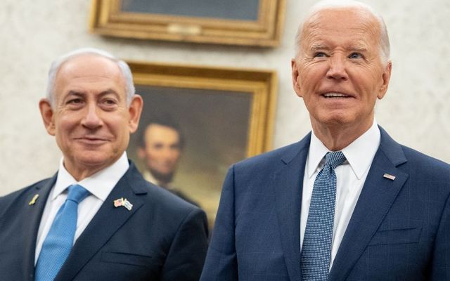 July 25, 2024:  President Joe Biden meets with Israeli Prime Minister Benjamin Netanyahu in the Oval Office at the White House in Washington, DC.