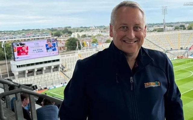 July 13, 2024: American broadcaster Len Clark in the media booth at Croke Park for the thrilling All-Ireland Senior Football Championship semi-final between Armagh and Kerry.