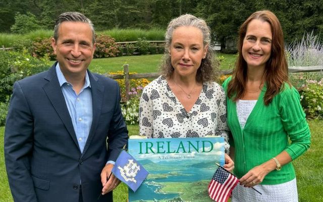 (L-R) Senator Bob Duff (D) CT., Loretto Horrigan Leary, Secretary of Ireland\'s Great Hunger Museum of Fairfield (IGHMF), and Amy O’Shea, Vice President (IGHMF).