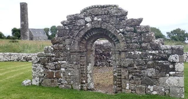 Looking toward St. Caimin’s Church and tower from St. Brigid\'s