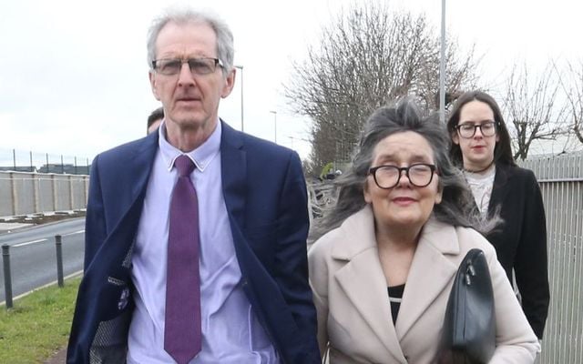 March 14, 2023: Sean Burke and Martina Burke, with son Isaac Burke and daughter Ammi Burke, leaving Cloverhill District Court after the hearing of Simeon Burke (not pictured) who is charged with breach of peace in connection with an incident in Court of Appeal.