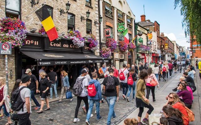 Temple Bar square in Dublin.