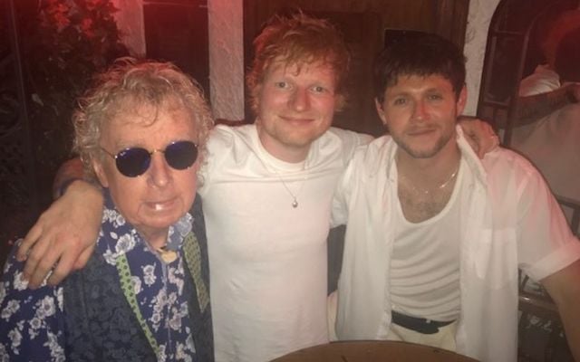 Shay Duignan, the owner of Hacienda Bar, with Ed Sheeran and Niall Horan.