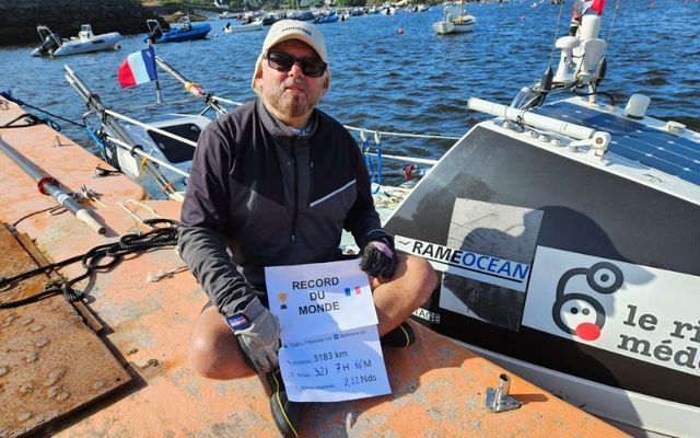 August 29, 2024: French rower Patrick Favre in Baltimore, Co Cork after his record-setting journey across the North Atlantic.