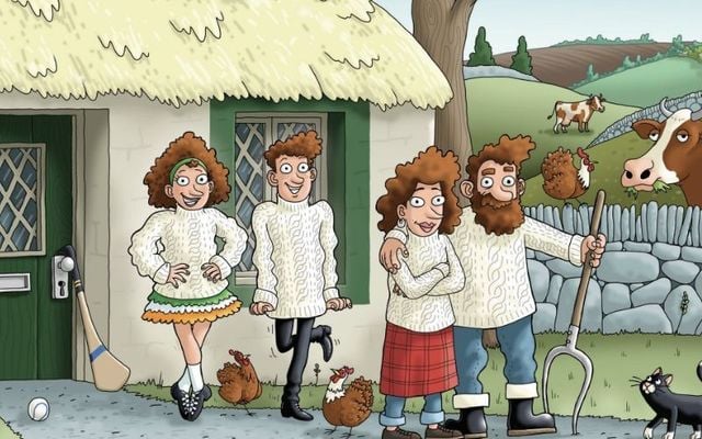 A depiction of an Irish family in the Health and Wellbeing book that is part of Ireland\'s Social, Personal and Health Education (SPHE) curriculum.