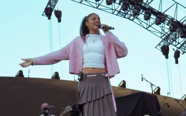 Aby Coulibaly on stage at Dublin\'s Croke Park opening for Coldplay. 