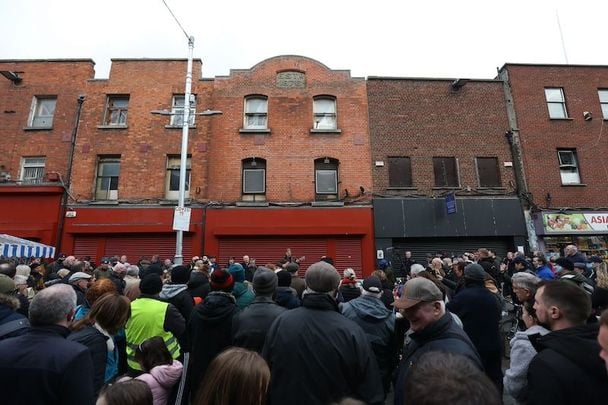 2022: Public protest the delays in the 1916 Easter Rising museum on Moore Street in Dublin.