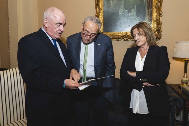 Ciaran and Orlaith Staunton with Senate Majority Leader Chuck Schumer.