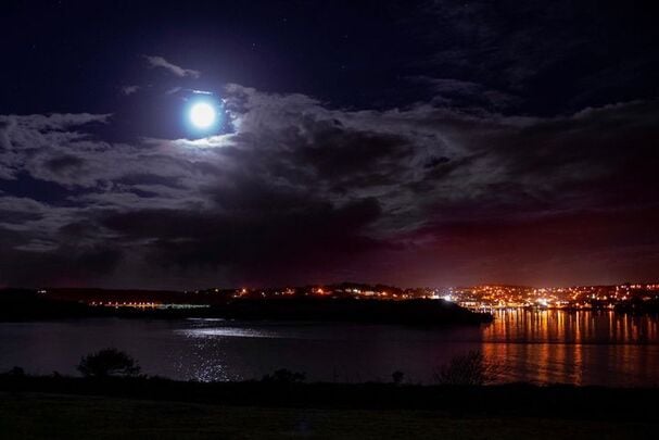 The moon over Kinsale.