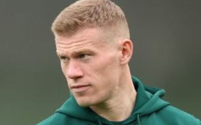 March 27, 2023: James McClean of Republic of Ireland inspects the pitch prior to the UEFA EURO 2024 qualifying round group B match between Republic of Ireland and France at Dublin Arena in Dublin, Ireland.