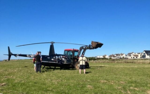 Johnny Kilcullen from Enniscrone, Sligo taking a stand against a rogue helicopter.