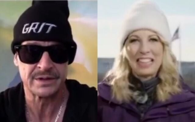 Caitríona Perry (R) was asked out by Kid Rock live on BBC.