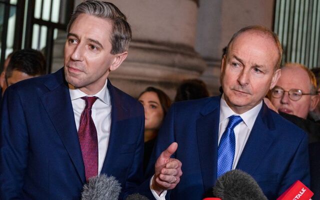 January 22, 2025: Simon Harris and Micheál Martin in Dublin.