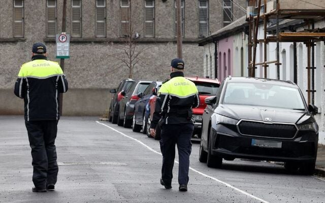 February 10, 2025: Gardai on patrol the day after stabbings in Stoneybatter, Dublin.