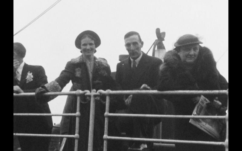 WATCH: Vintage clip shows newlyweds setting sail from Dublin on the TSS Cambria II