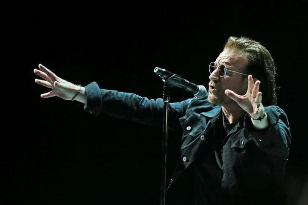 Bono performing in Dublin in 2018.