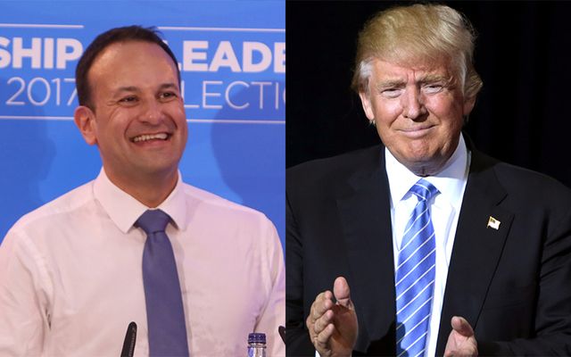 Irish Taoiseach Leo Varadkar and US President Donald J. Trump .