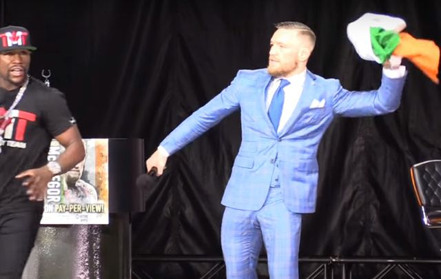 Conor McGregor dresses the part in Versace trousers at fashion designer's  Miami mansion | Daily Mail Online