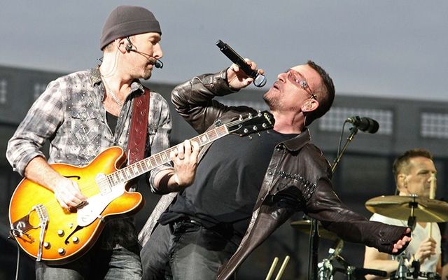 Bono and U2 playing at Croke Park.