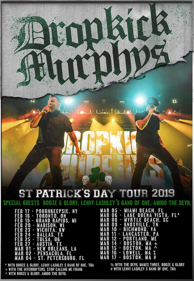 Dropkick Murphys announce their St. Patrick's Day 2019 tour dates