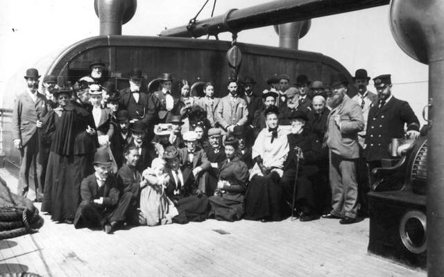 Emigrants boarding a ship in Cobh, Co. Cork. 