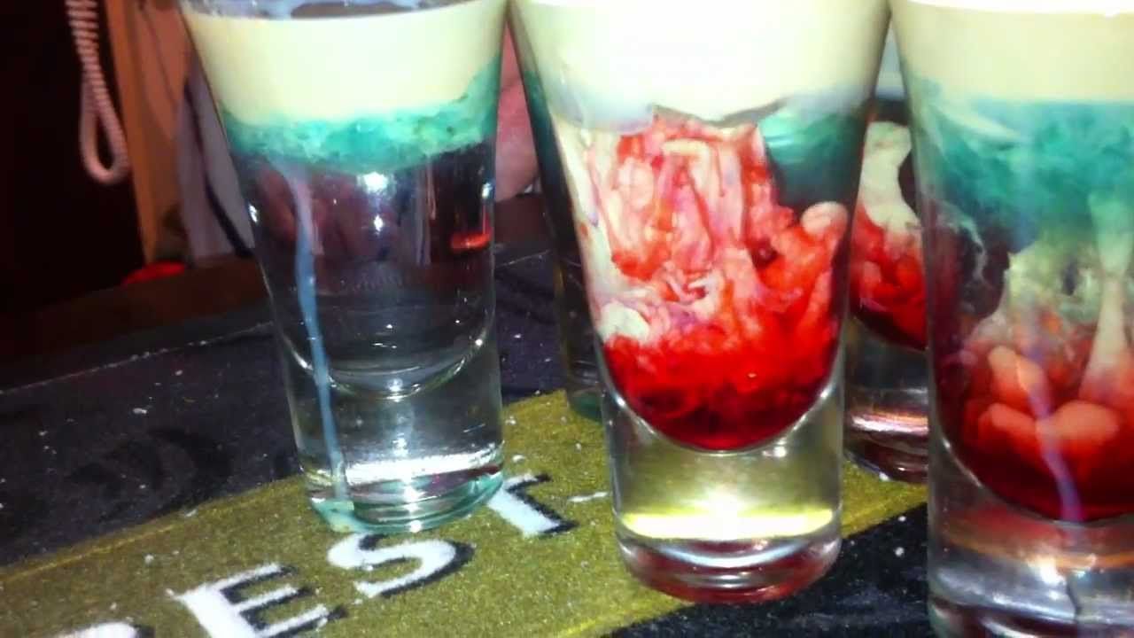 The perfect cocktail for Halloween, an Irish Baileys Cream Alien brain hemorrhage