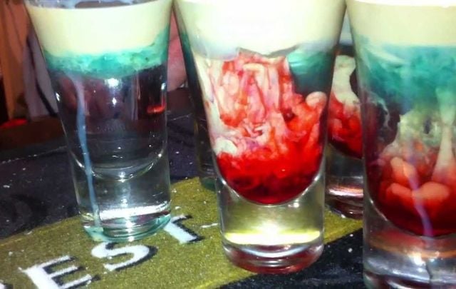 Alien brain hemorrhage Halloween shot recipe