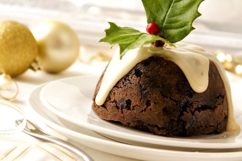 Traditional Irish Christmas pudding with brandy butter recipe