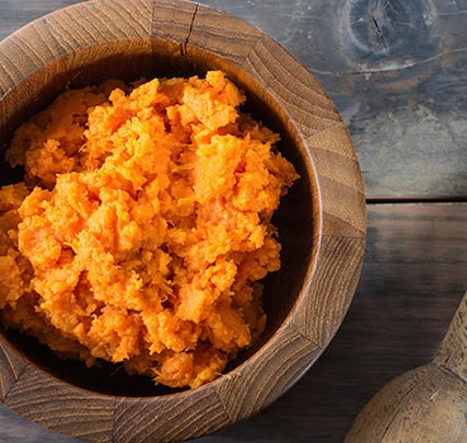 Smashed sweet potatoes recipe to add some color to Thanksgiving dinner