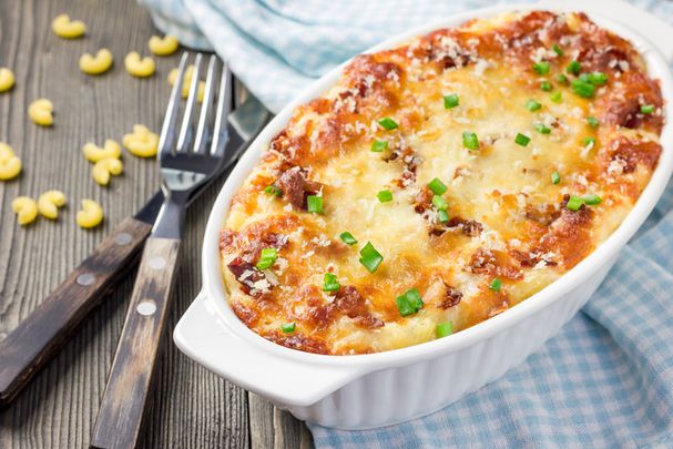 Corned beef cabbage pasta bake