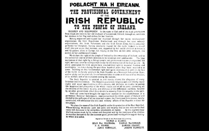 Easter Proclamation of 1916. (Public Domain)