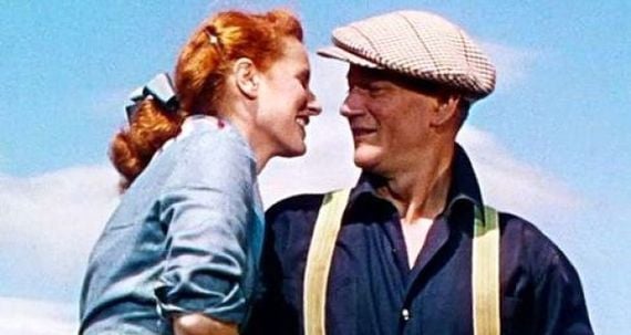 Maureen O'Hara and John Wayne in "The quiet man".