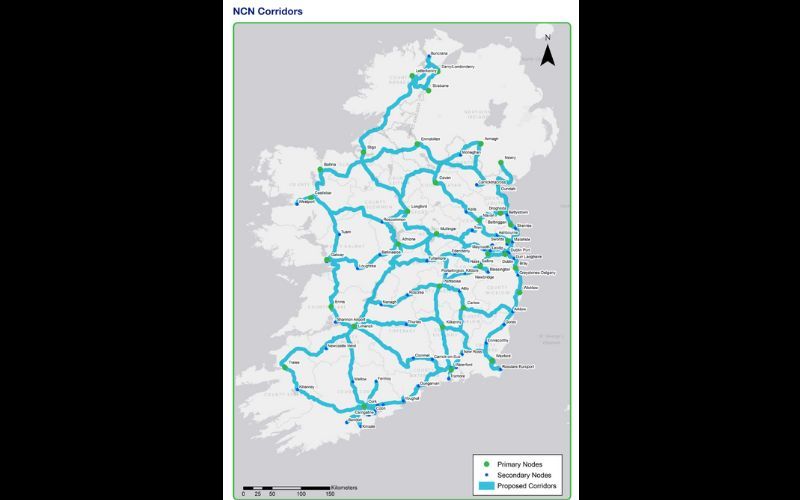 Proposed NCN Corridors in the National Cycle Network Plan Summary Report.